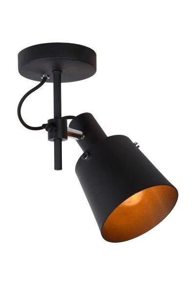 Lucide quinny nero LED faretto da soffitto 1xE27, IP20, 80 CRI, 220-240V