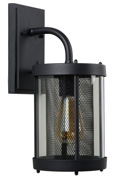 Lucide Makkum applique da parete, 1xE27, lampada da esterno e interno IP23, metallo Nero Opaco, 220-240V, max 60W