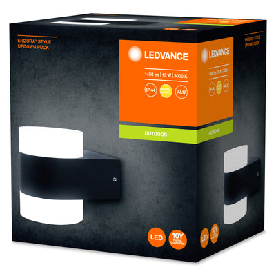 Ledvance ENDURA Style UpDown Puck Lampada da Parete LED 13W 3000K 980 lumen IP44 Grigio Scuro Esterno