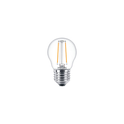 Lampadina Philips CorePro LED P45 E27 2W 2700K bianco caldo 250 lumen trasparente non dimmerabile
