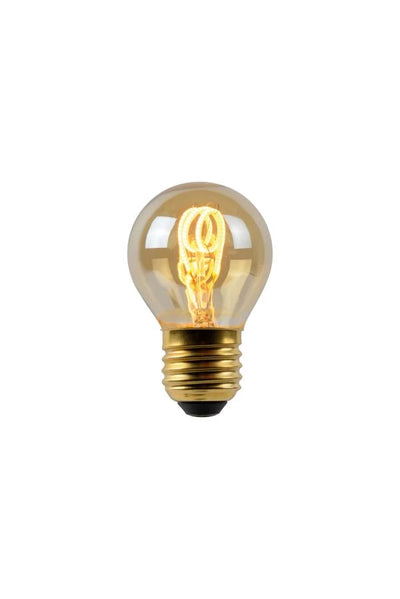 Lampadina a filamento LED Lucide G45, E27 dimmerabile, 3W 2200K Ambra Ø4.5cm