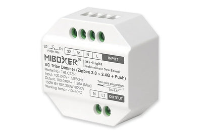 Miboxer Modulo LED dimmer da incasso AC TRIAC dimmerabile Zigbee 3.0 RF 2.4GHz Push Tuya controllo illuminazione smart