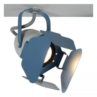 Faretto da soffitto Lucide PICTO per cameretta bambini, 3xGU10, 35W max, Metallo, Blu Grigio, IP20, design moderno