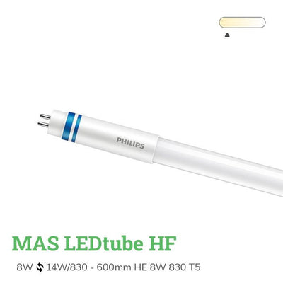 Philips LED T5 master alta efficienza 8W 1050 lumen 865 luce diurna 55cm sostituisce 14W - 3000K