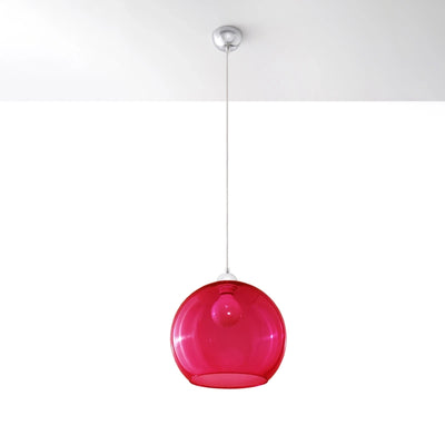 Lampada a sospensione Sollux Lighting BALL in Rosso, Alluminio e Acciaio, IP20, 220-240V, max 50W LED, CE RoHS