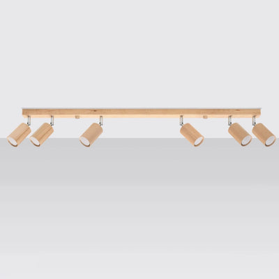 Sollux Lighting BERG 6 faretto da soffitto LED, legno naturale, IP20, 220-240V, max 50W, CE RoHS