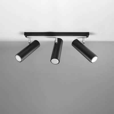 Sollux Lighting Faretto LED da soffitto Nero Argento 3xGU10, IP20, alluminio, 220-240V, CE RoHS
