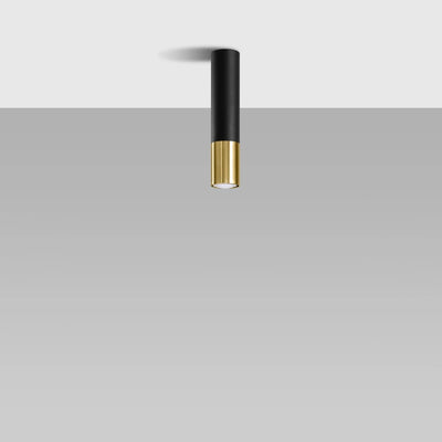Sollux Lighting Faretto a soffitto LED LOOPEZ Nero Oro, 1x GU10, IP20, Alluminio, CE RoHS