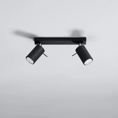 Sollux Lighting Faretto da soffitto LED RING Nero, 2x GU10, IP20, Alluminio, CE RoHS, 220-240V