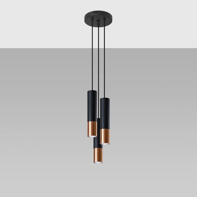 Sollux Lighting Lampada a sospensione LED Nero Rame LOOPEZ, 3xGU10, E27, 220-240V, IP20, Alluminio, CE RoHS