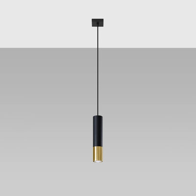Lampada a sospensione LED Sollux Lighting Nero Oro LOOPEZ, 1xGU10, Alluminio, IP20, 220-240V, CE RoHS