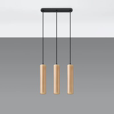 Sollux Lighting LINO 3 lampada a sospensione, compatibile con LED, IP20, 220-240V, finitura in Alluminio Oro Opaco