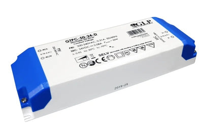 Adattatore di alimentazione LED GLP 24V 50W 2.08A, IP20, certificato CE RoHS, driver affidabile per illuminazione LED 24V