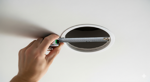 Determine the right cutout size for your recessed spotlights