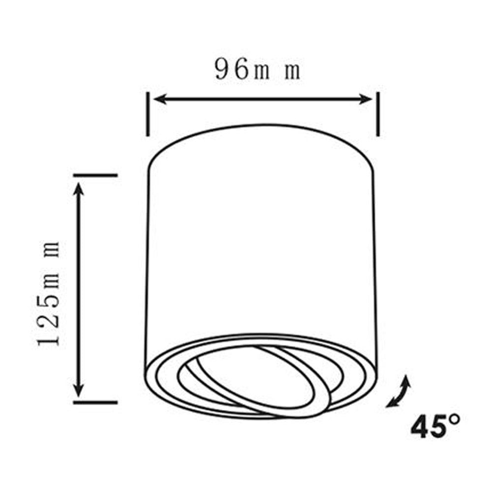 Faretto da soffitto a LED Spectrum CHLOE GU10, a montaggio superficiale, alluminio bianco, IP20, orientabile, 250V
