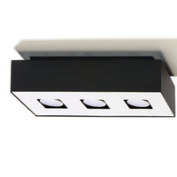 sollux lighting plafondspot mono 3 black LED, 50W, 104mm length, IP20, 220-240V