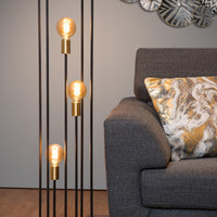 Lucide RUBEN floor lamp, 3xE27 sockets, 220-240V, IP20, Metal Matt Black, Retro style, 1200mm height