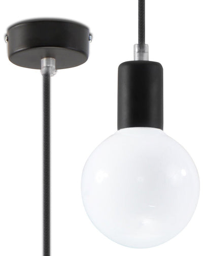 Sollux Lighting hanglamp EDISON zwart LED lamp 50W 220-240V AC CRI 80-89