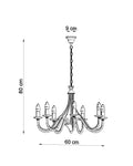 Kroonluchter MINERWA 7 LED lamp by Sollux Lighting 50W, 220-240V, CRI 80-89, IP20, matte gold