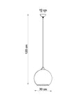 Sollux Lighting hanglamp ball transparent LED 50W 220-240V AC 104mm 80-89 CRI