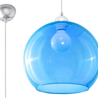 Sollux Lighting blue Ball pendant LED lamp 50W, IP20, 220-240V AC, 4000K, CRI 80, aluminum