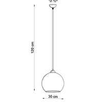 Sollux Lighting blue Ball pendant LED lamp 50W, IP20, 220-240V AC, 4000K, CRI 80, aluminum