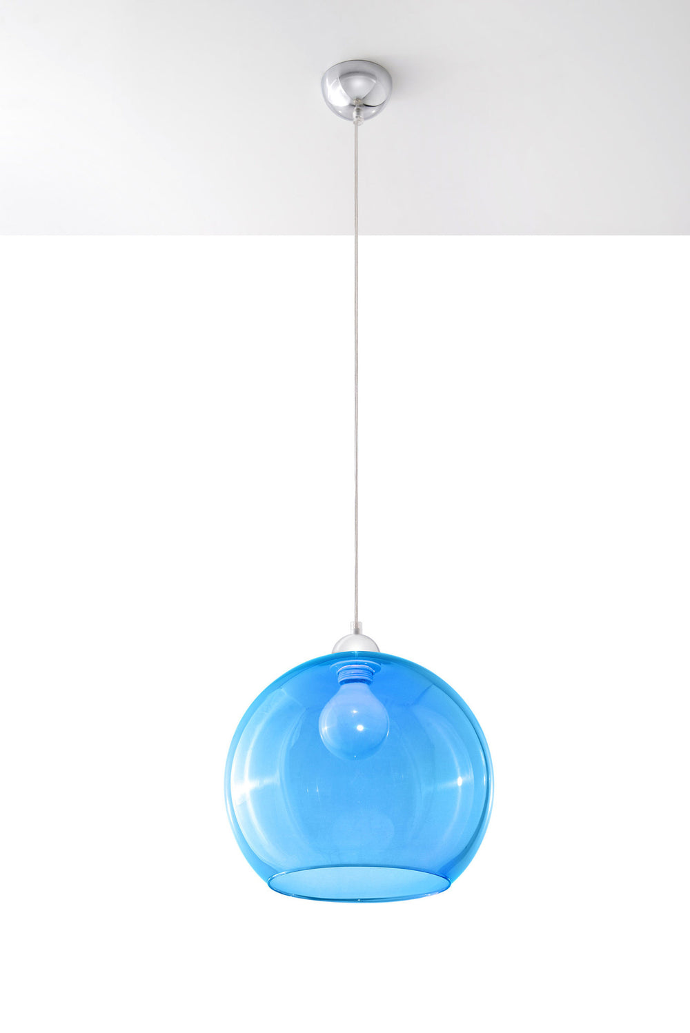 Sollux Lighting blue Ball pendant LED lamp 50W, IP20, 220-240V AC, 4000K, CRI 80, aluminum
