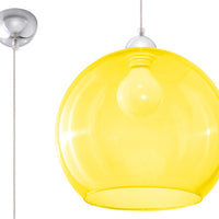 Sollux Lighting hanglamp BALL geel, LED, 220-240V, mat goud finish