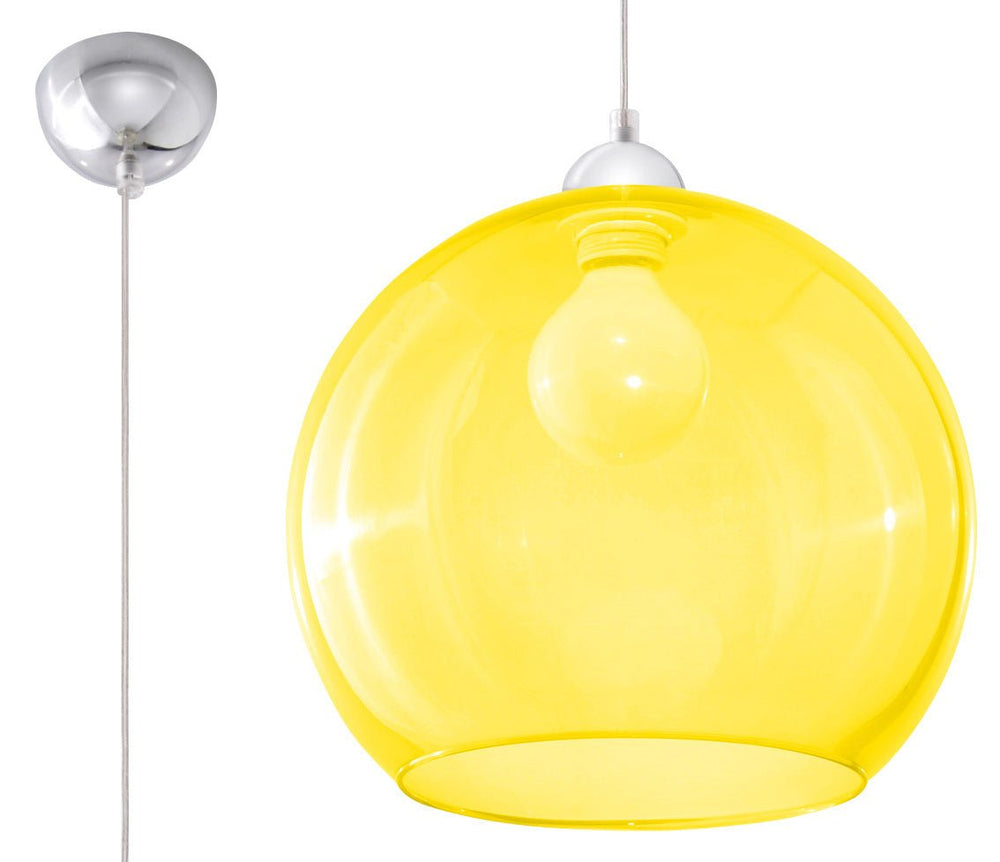 Sollux Lighting hanglamp BALL geel, LED, 220-240V, mat goud finish
