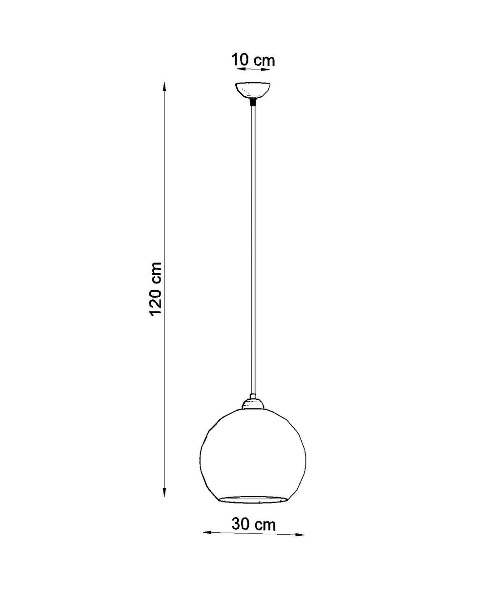 Sollux Lighting hanglamp BALL geel, LED, 220-240V, mat goud finish