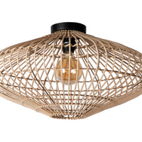 Lucide MAGALI ceiling light, 1xE27, 40W max, Scandinavian rattan and metal, Ø56cm, IP20, Natural finish