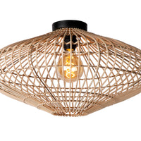 Lucide MAGALI ceiling light, 1xE27, 40W max, Scandinavian rattan and metal, Ø56cm, IP20, Natural finish