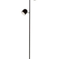 Lucide SKANSKA floor lamp, LED 2x5W 3000K, touch dimmable, rotatable head, modern Black metal, 1410mm height