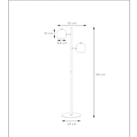 Lucide SKANSKA floor lamp, LED 2x5W 3000K, touch dimmable, rotatable head, modern Black metal, 1410mm height