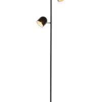 Lucide SKANSKA floor lamp, LED 2x5W 3000K, touch dimmable, rotatable head, modern Black metal, 1410mm height