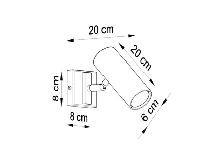 Direzione white wall lamp by Sollux Lighting with 50W LED capability