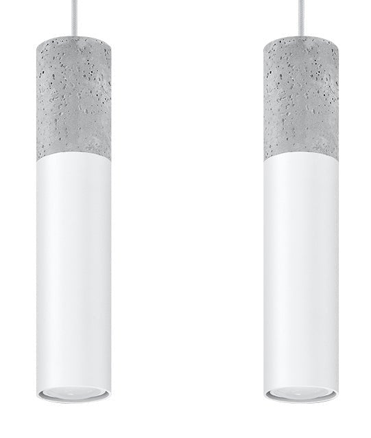 Sollux Lighting Borgio 2 LED pendant lamp white concrete 2 GU10 40W