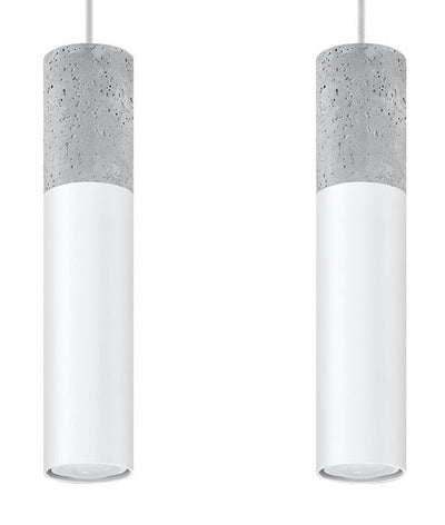 Sollux Lighting Borgio 2 LED pendant lamp white concrete 2 GU10 40W