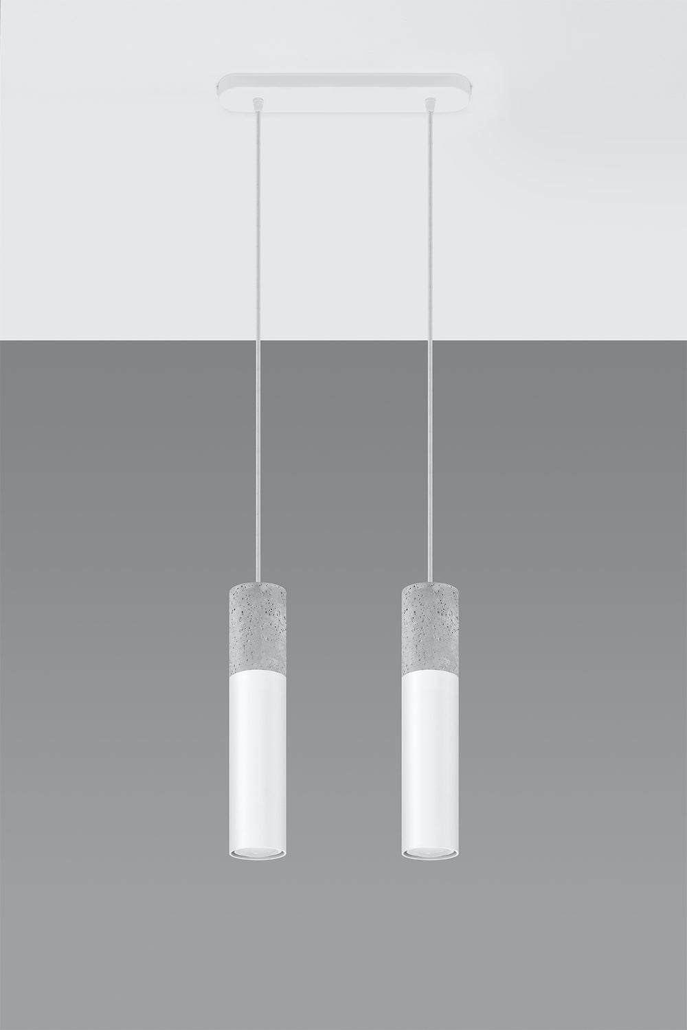 Sollux Lighting Borgio 2 LED pendant lamp white concrete 2 GU10 40W