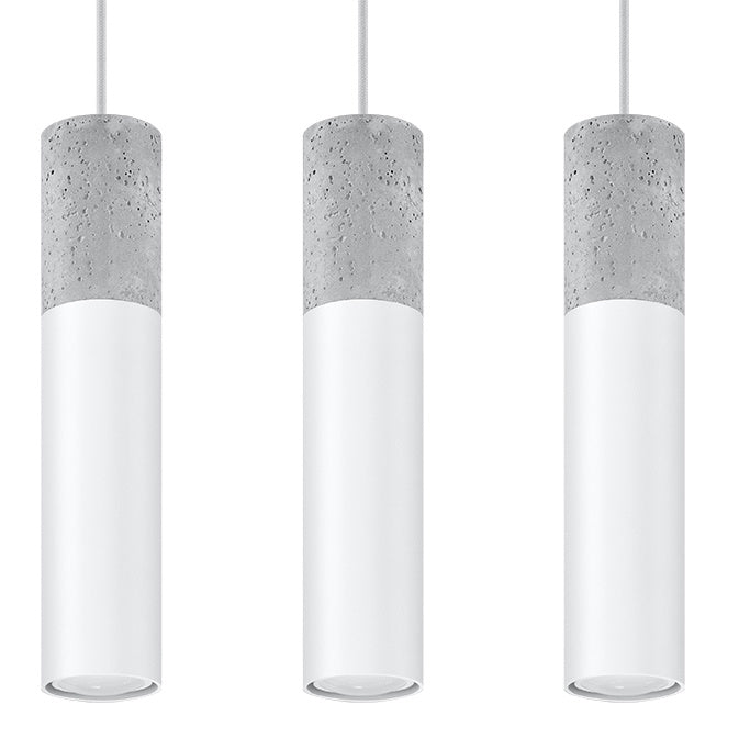 LED hanglamp wit beton borgio 3xGU10 fitting 50W Sollux Lighting