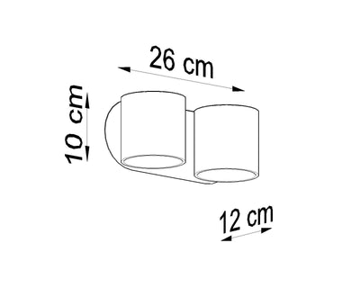 Wandlamp orbis 2 zwart 50W LED lamp IP20 aluminium 220-240V