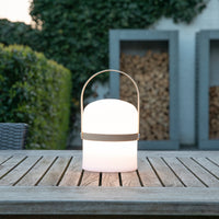 Lampada da tavolo a LED ricaricabile Lucide JOE IP44 Bianca, 3W dim to warm 2800K-3200K, ricarica USB, uso interno ed esterno