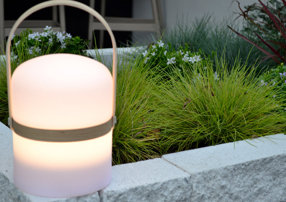 Lucide JOE rechargeable LED table lamp IP44 White, 3W dim to warm 2800K-3200K, USB charging, indoor outdoor use