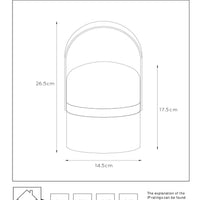 Lampada da tavolo a LED ricaricabile Lucide JOE IP44 Bianca, 3W dim to warm 2800K-3200K, ricarica USB, uso interno ed esterno
