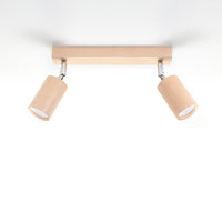 Sollux Lighting plafondspot BERG 2 natural wood LED 50W, 220-240V, IP20