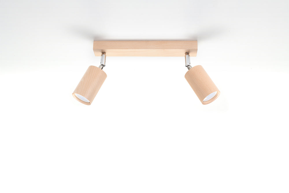 Sollux Lighting plafondspot BERG 2 natural wood LED 50W, 220-240V, IP20