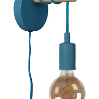 Lucide POLA lampada da parete per bambini, 1xE27 attacco, finitura Blu, design rotondo moderno, 220-240V, IP20