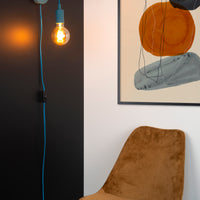 Lucide POLA lampada da parete per bambini, 1xE27 attacco, finitura Blu, design rotondo moderno, 220-240V, IP20