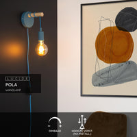 Lucide POLA lampada da parete per bambini, 1xE27 attacco, finitura Blu, design rotondo moderno, 220-240V, IP20