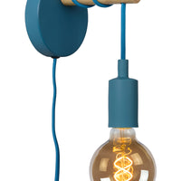 Lucide POLA lampada da parete per bambini, 1xE27 attacco, finitura Blu, design rotondo moderno, 220-240V, IP20
